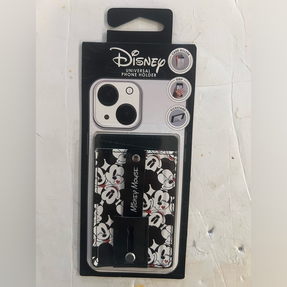 Brand New Disney Mickey Mouse Universal Phone Wallet Grip, Card Holder Kickstand